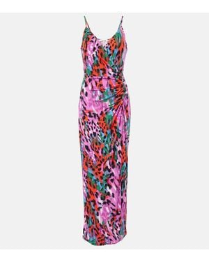 Diane von Furstenberg Saavya Leopard-Print Maxi Dress - Red