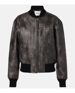 Isabel Marant Crisley Cropped Vintage Faux Leather Jacket - Black