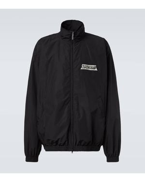 Balenciaga Masking Tape Cotton-Blend Track Jacket - Black