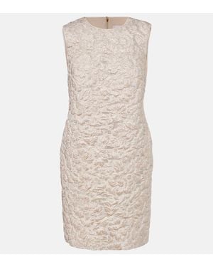 Carolina Herrera Lame Shift Dress - Natural