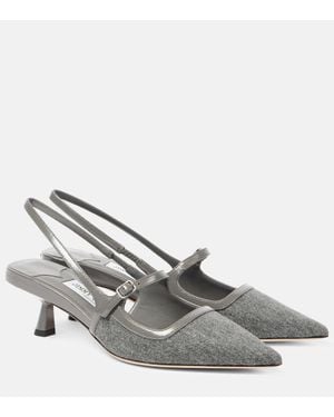 Jimmy Choo Slingback-Pumps Didi 45 Aus Flanell - Grau