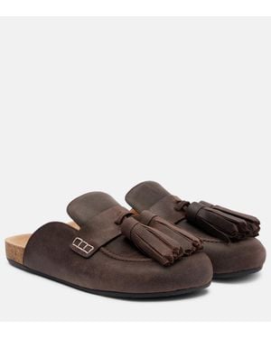 JW Anderson Mules Tassel En Daim - Marron