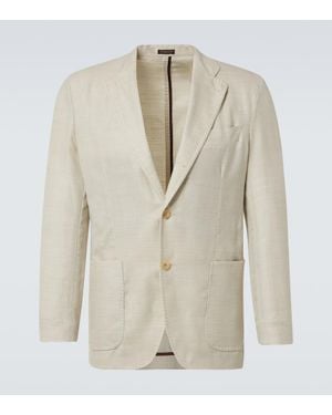 Rubinacci Blazer Aus Wolle, Seide Und Leinen - Natur