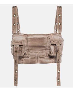 Blumarine Cropped-Top Aus Denim - Natur