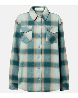 God's True Cashmere Checked Cashmere Overshirt - Green
