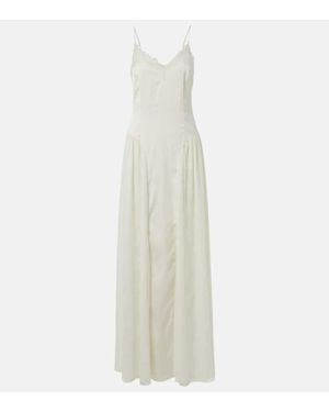 ROTATE BIRGER CHRISTENSEN Bridal Lace-Trimmed Satin Maxi Dress - White