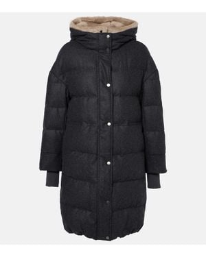 Brunello Cucinelli Padded Wool Jacket - Black
