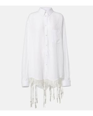 Balenciaga Oversize-Hemd Mit Spitze - Weiß