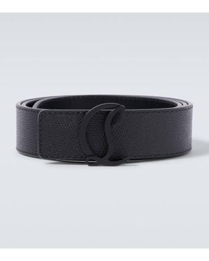 Christian Louboutin Mooncrest Reversible Leather Belt - Black