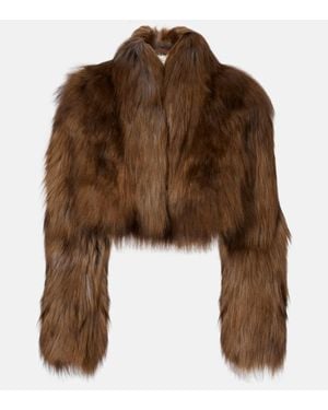 Blumarine Cropped-Jacke Aus Shearling - Braun