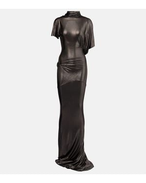 Rick Owens Lilith Draped Asymmetric Gown - Black