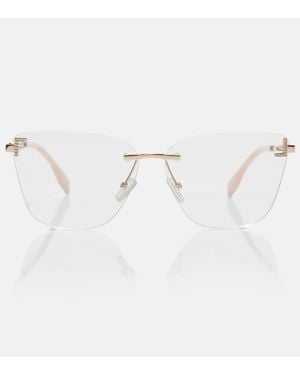 Fendi First Crystal Cat-Eye Glasses - Natural