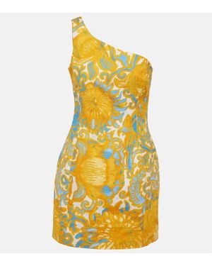 La DoubleJ Minikleid Bold Shoulder Aus Baumwolle - Gelb