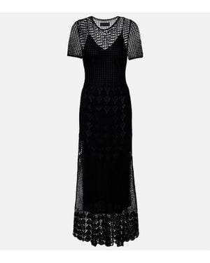Nili Lotan Robe Midi Yoko En Crochet De Coton - Noir