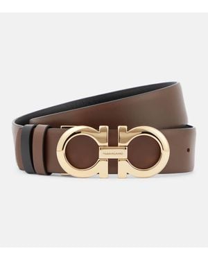 Ferragamo Cintura Reversibile Gancini - Marrone