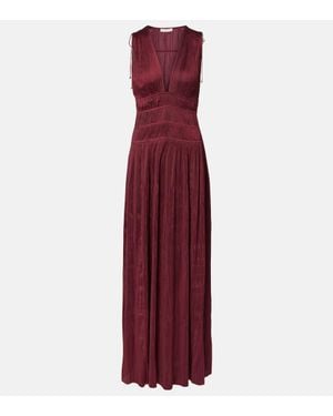 Ulla Johnson Tasneem Satin Plisse Gown - Purple