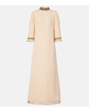 Valentino Cady Couture Embellished Silk Gown - Natural