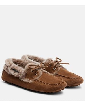 Brunello Cucinelli Mokassins Monili Aus Veloursleder - Braun