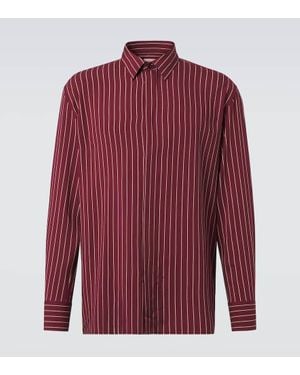 Saint Laurent Polo Bowling Shirt Stripe Cassandra in Black