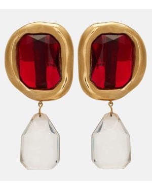 Givenchy Clip-Ohrringe Mit Kristallen - Rot