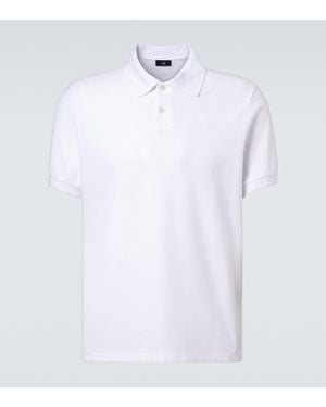 dunhill Logo Embroidered Cotton Pique Polo Shirt - White