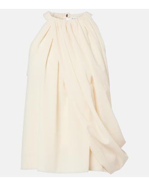 JW Anderson Draped Wool-Blend Top - Natural