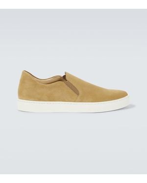 Manolo Blahnik Slip-Ons Nadores Aus Veloursleder - Weiß