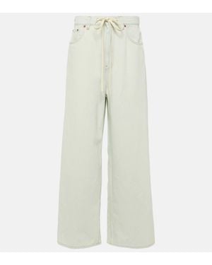 MM6 by Maison Martin Margiela High-Rise Wide-Leg Jeans - Natural