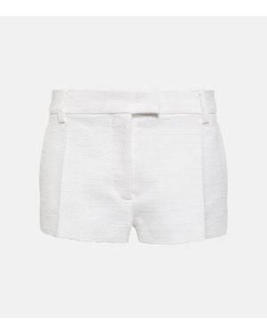 Valentino Cotton And Wool Tweed Shorts - White