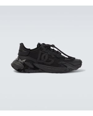 Dolce & Gabbana Leather-Trimmed Sneakers - Black