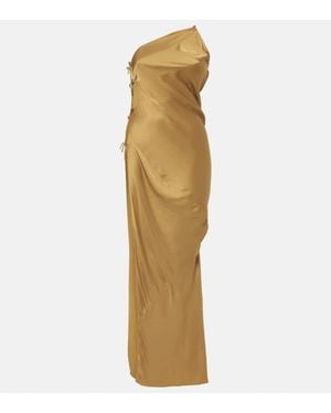Rick Owens Taco Asymmetrisches Kleid Aus Satin Zum Binden - Mettallic