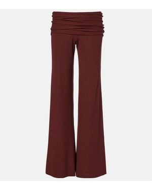 AYA MUSE Pantalon Ample En Soie Melangee - Rouge