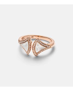 BVLGARI Bague Divas' Dream En Or Rose 18 Ct, Nacre Et Diamants - Blanc