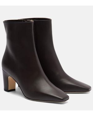 Manolo Blahnik Ofaralo 70 Leather Ankle Boots - Black