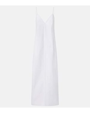 KHAITE Tulula Silk Poplin Slip Dress - White