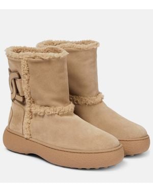 Tod's Shearling Winter Boots - Natural