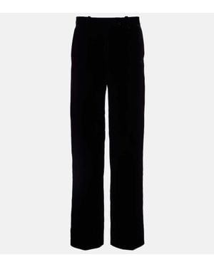 McQueen Gerade Low-Rise-Hose Aus Samt - Schwarz
