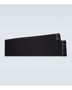 Loro Piana Foulard En Soie A Franges - Noir