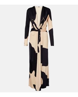 Johanna Ortiz Knotted Printed Maxi Dress - Natural