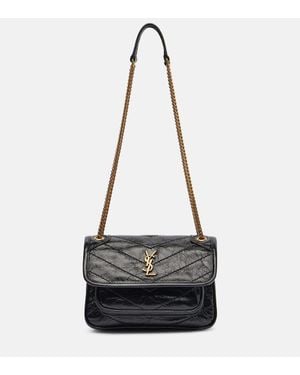 Saint Laurent Schultertasche Niki Mini Aus Leder - Schwarz