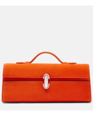 SAVETTE Tote Slim Symmetry Aus Veloursleder - Rot