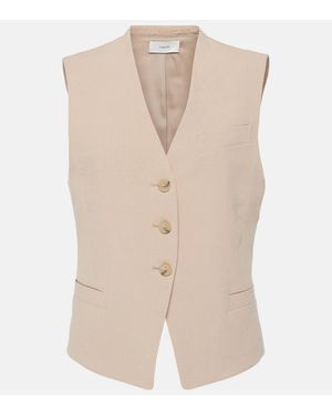 Vince Linen-Blend Vest - Natural