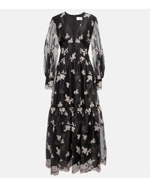 Erdem 'tabetha' Silk Organza Dress - Black