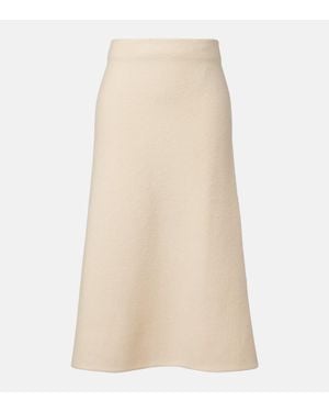 Jil Sander Wool Midi Skirt - Natural