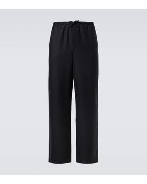 The Row Xon Virgin Wool Wide-Leg Trousers - Black