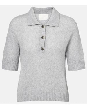 Lisa Yang Masy Cashmere And Silk Polo Shirt - Gray