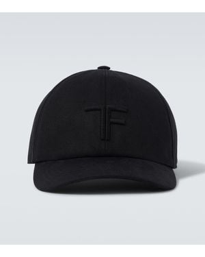 Tom Ford Logo Embroidered Cotton Baseball Cap - Black
