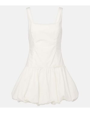 Faithfull the Brand Gathered Cotton Poplin Minidress - White