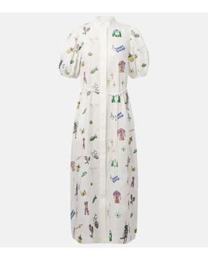 ALÉMAIS Play Embroidered Shirt Dress - White