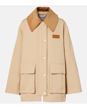 Ganni Hemdjacke Aus Twill - Natur
